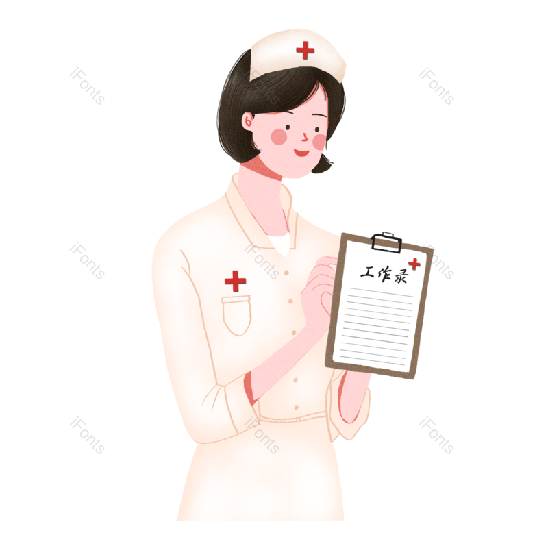 插画图片,职业元素,护士PNG,护士节免抠素材